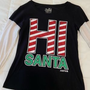 Justice Girls Santa Top